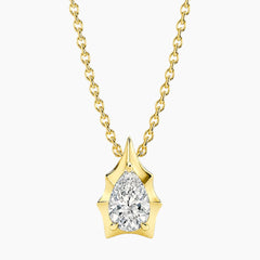 Aurévia 3 Carat Pear Moissanite Sculpted Pendant Necklace