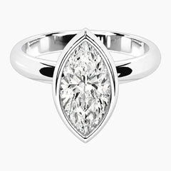 Luna Marquise Bezel Moissanite Ring – 2.6mm Band