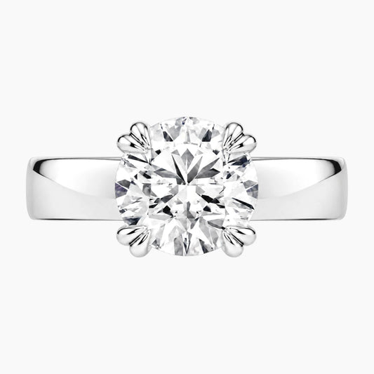 Veyra 3 Carat Round Double-Claw Wide Band Moissanite Ring