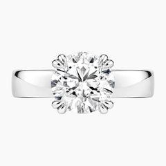 Veyra 3 Carat Round Double-Claw Wide Band Moissanite Ring