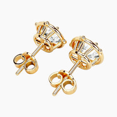 Fleuréa Round Moissanite Stud Earrings
