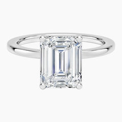 Tulip Emerald Cut Moissanite Solitaire Ring