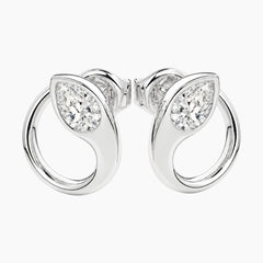 Sévrine Pear Bezel-Set Moissanite Hoop Earrings