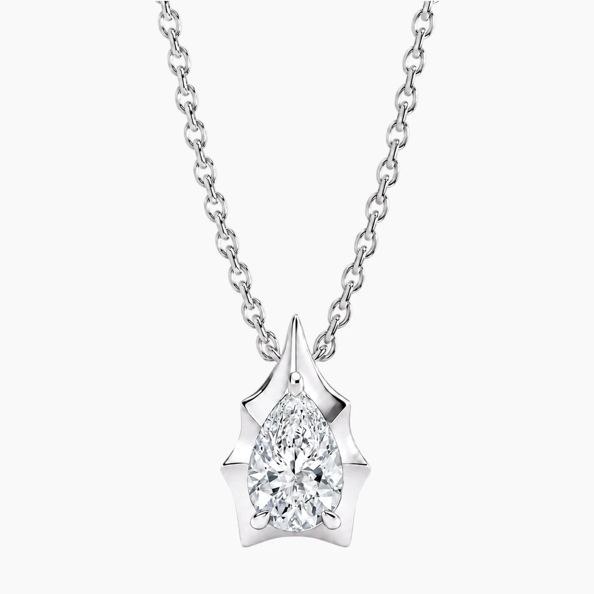 Aurévia 3 Carat Pear Moissanite Sculpted Pendant Necklace