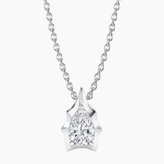 Aurévia 3 Carat Pear Moissanite Sculpted Pendant Necklace