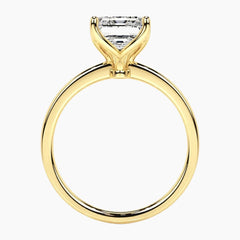 Tulip Emerald Cut Moissanite Solitaire Ring