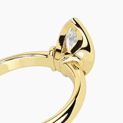 Luna Marquise Bezel Moissanite Ring – 2.6mm Band
