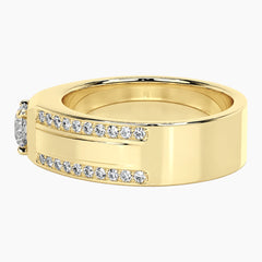 Édrien Round Moissanite Pavé Wide Band Ring
