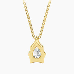 Aurévia 3 Carat Pear Moissanite Sculpted Pendant Necklace