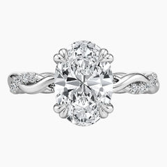 Elowen 2ct Oval Twisted Vine Moissanite Ring