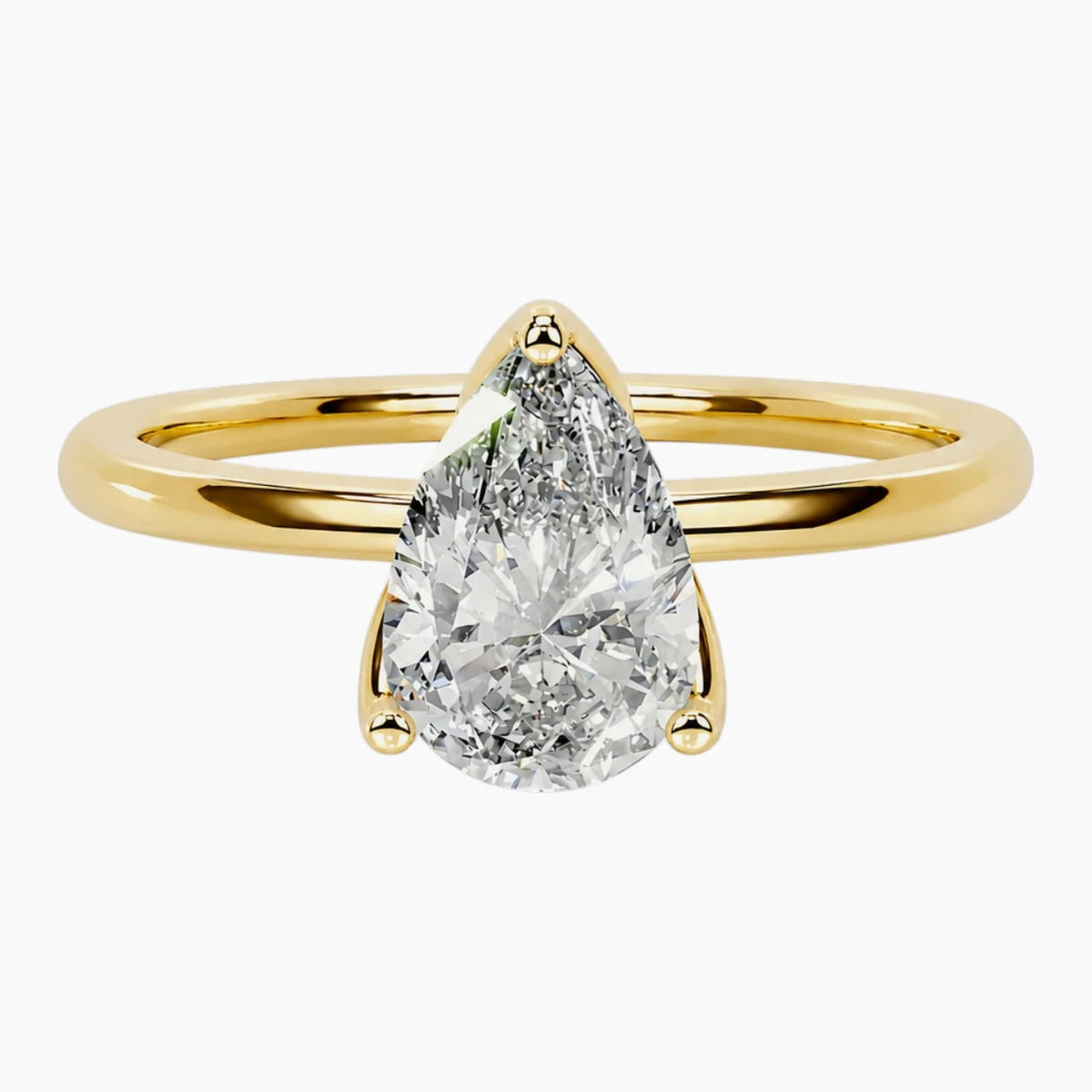 L'Éclat Pear Moissanite Solitaire  Ring