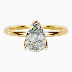 L'Éclat Pear Moissanite Solitaire  Ring