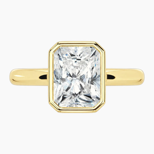 Luna Radiant Bezel Moissanite Ring – 2.6mm Band