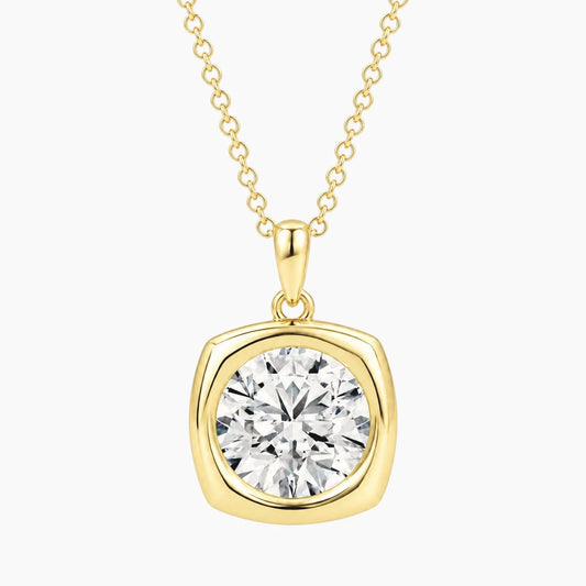 Vélora 4 Carat Round-Cut Moissanite Bold Bezel Necklace