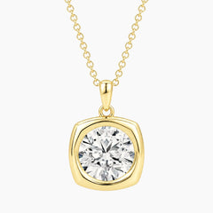 Vélora 4 Carat Round-Cut Moissanite Bold Bezel Necklace
