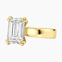 Veyra 3 Carat Emerald Double-Claw Wide Band Moissanite Ring
