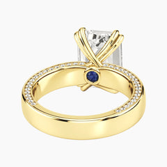Veyra 3 Carat Emerald Double-Claw Wide Band Moissanite Ring