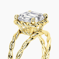 Tressa 3.5 Carat Asscher Moissanite Twisted Rope Ring