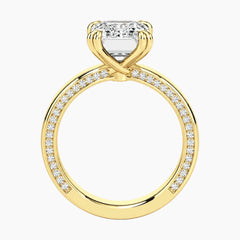 Veyra 3 Carat Emerald Double-Claw Wide Band Moissanite Ring