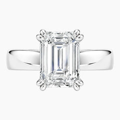 Veyra 3 Carat Emerald Double-Claw Wide Band Moissanite Ring