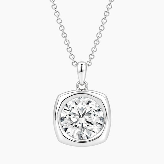 Vélora 4 Carat Round-Cut Moissanite Bold Bezel Necklace