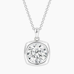 Vélora 4 Carat Round-Cut Moissanite Bold Bezel Necklace