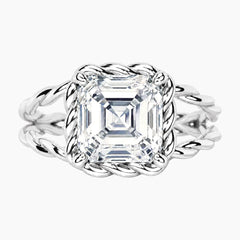 Tressa 3.5 Carat Asscher Moissanite Twisted Rope Ring