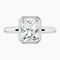 Luna Radiant Bezel Moissanite Ring – 2.6mm Band