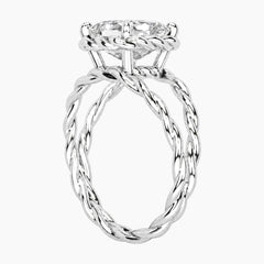 Tressa 3.5 Carat Asscher Moissanite Twisted Rope Ring