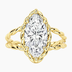 Tressa 3 Carat Marquise Moissanite Twisted Rope Ring