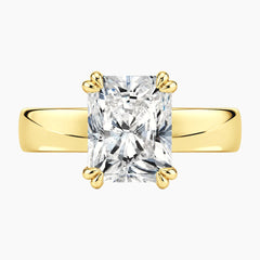 Veyra 3 Carat Radiant Double-Claw Wide Band Moissanite Ring