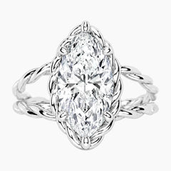 Tressa 3 Carat Marquise Moissanite Twisted Rope Ring