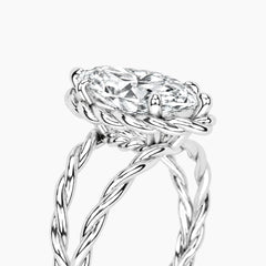 Tressa 3 Carat Marquise Moissanite Twisted Rope Ring