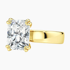 Veyra 3 Carat Radiant Double-Claw Wide Band Moissanite Ring