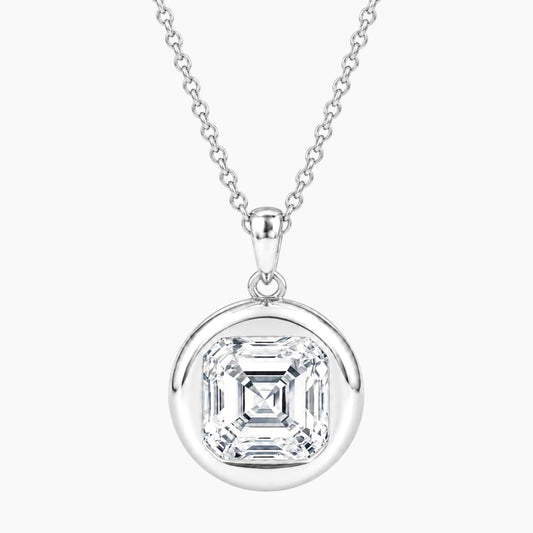 Vélora 3.5 Carat Asscher-Cut Moissanite Bold Bezel Necklace