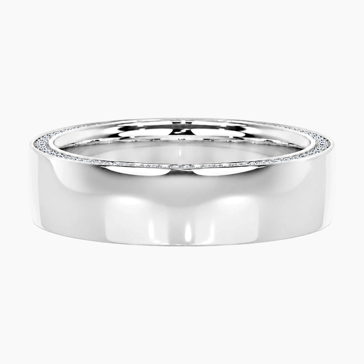 Auvren Pavé Edge Moissanite Wide Band