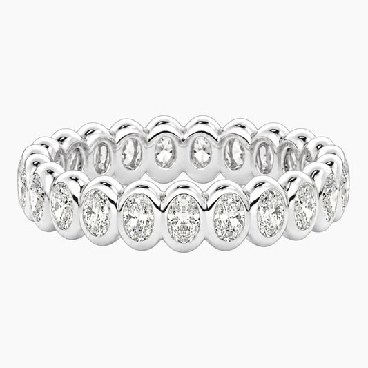 Cévelline Oval Bezel-Set Moissanite Eternity Band