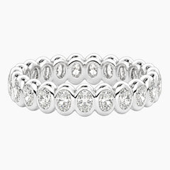 Cévelline Oval Bezel-Set Moissanite Eternity Band