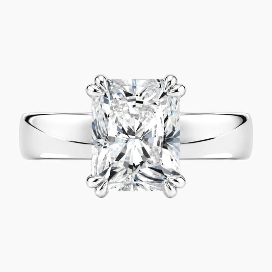 Veyra 3 Carat Radiant Double-Claw Wide Band Moissanite Ring
