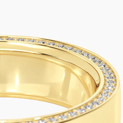 Auvren Pavé Edge Moissanite Wide Band
