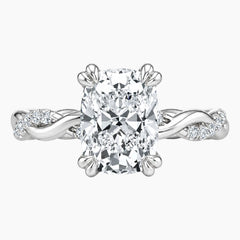 Elowen 2ct Cushion Twisted Vine Moissanite Ring