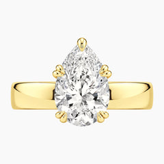 Veyra Pear Double-Claw Wide Band Moissanite Ring