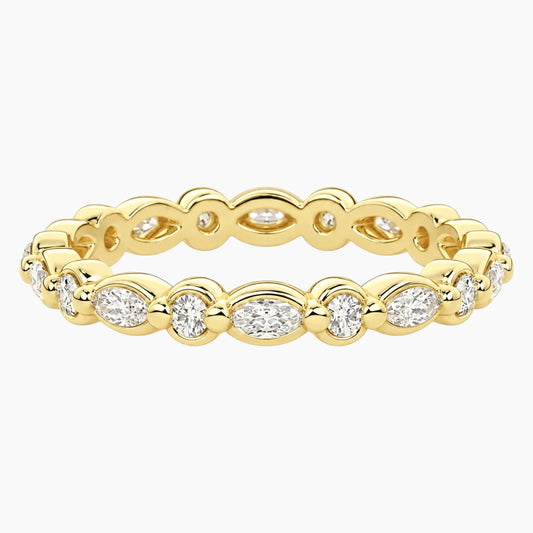 Cévelline Marquise & Round Moissanite Eternity Band