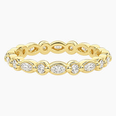 Cévelline Marquise & Round Moissanite Eternity Band