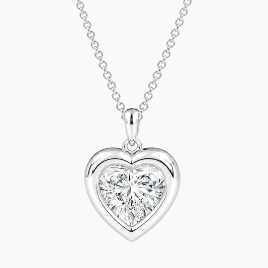 Vélora 3 Carat Heart-Cut Moissanite Bold Bezel Necklace
