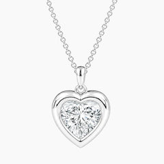 Vélora 3 Carat Heart-Cut Moissanite Bold Bezel Necklace
