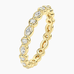 Cévelline Marquise & Round Moissanite Eternity Band