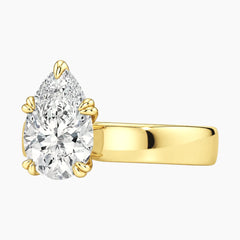 Veyra Pear Double-Claw Wide Band Moissanite Ring