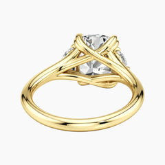 Rosélia 2 Carat Elongated Cushion Three-Stone Moissanite Ring