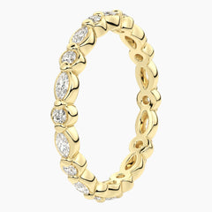 Cévelline Marquise & Round Moissanite Eternity Band